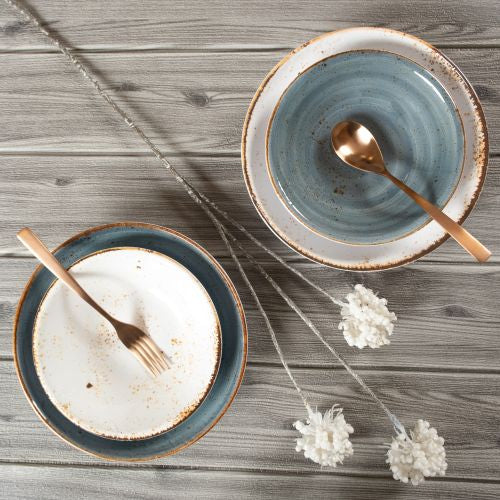 Vaisselle mélamine vintage blanche ou bleue
