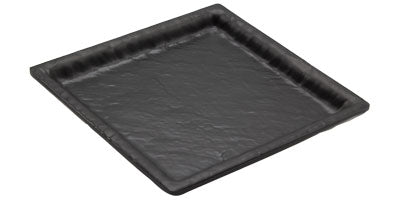 Assiette carrée mélamine noir mat