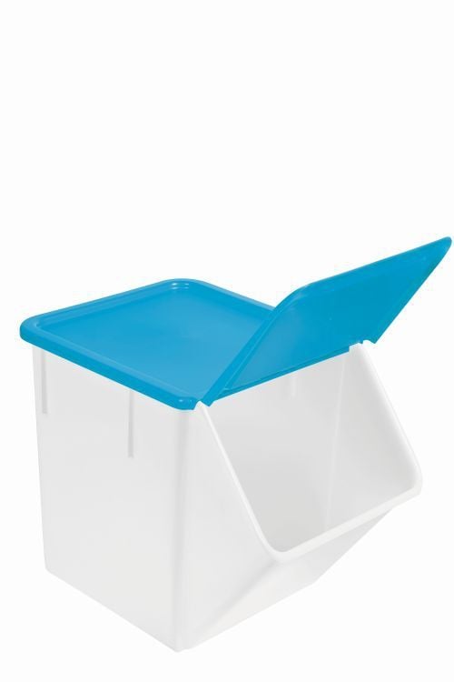 Bac à ingrédients 40 l avec couvercle basculant bleu