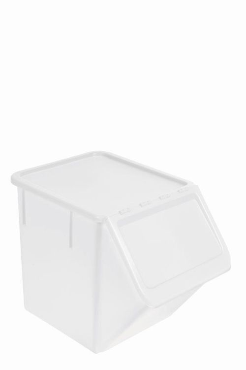 Bac à ingrédients empilable avec couvercle blanc