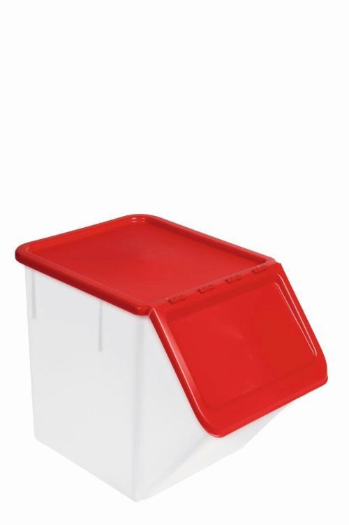 Bac à ingrédients empilable avec couvercle rouge