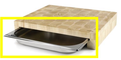 Bac extractible GN2/3 pour planche à découper à 1 bac