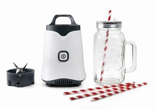 Blender individuel 2 en 1 avec jarre en verre et pailles écologiques