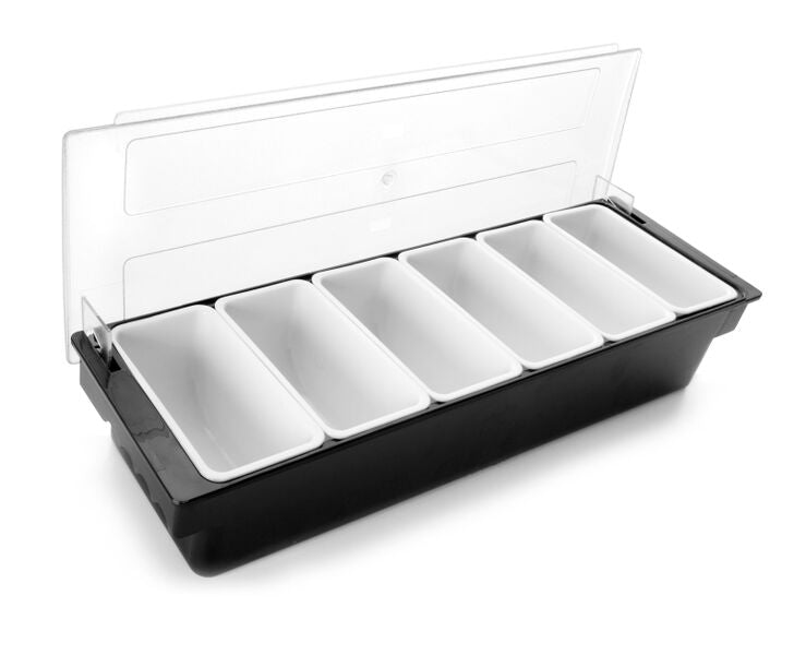 Boîte à condiments avec couvercle à 6 compartiments