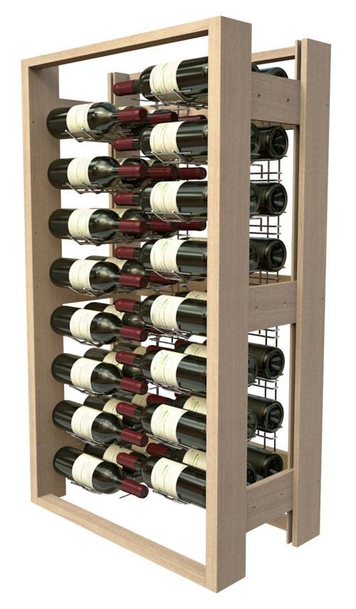 Casier en bois pour 48 bouteilles de profil