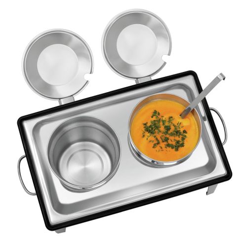 Chafing dish inox électrique à 2 soupières