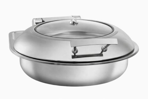 Chafing dish inox rond avec couvercle amovible à fermeture douce