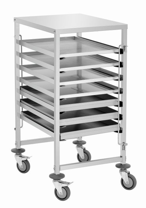 Chariot euronorm Inox pour plaques de 600 X 400 mm