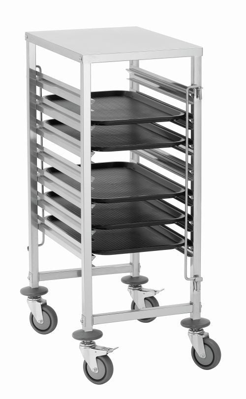 Chariot gastronorm avec plateaux de service