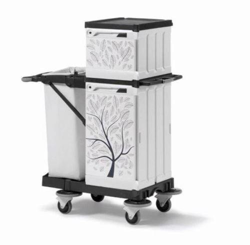 Chariot hôtel compact surélevé avec sac pliable