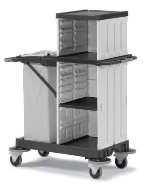 Chariot hôtel compact surélevé avec sac pliable