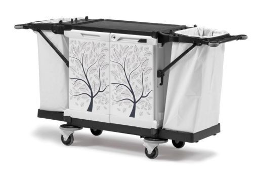 Chariot hôtelier prestige à 2 supports sacs pliables