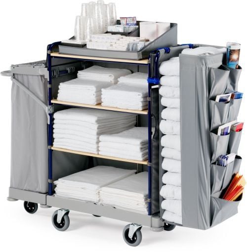 Chariot hôtelier avec porte peignoirs