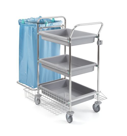 Chariot chromé de service à cassettes