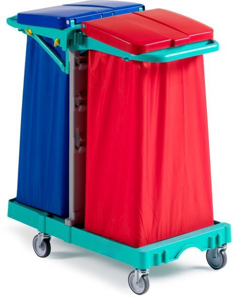 Chariot de tri des déchets pliable à 2 sacs