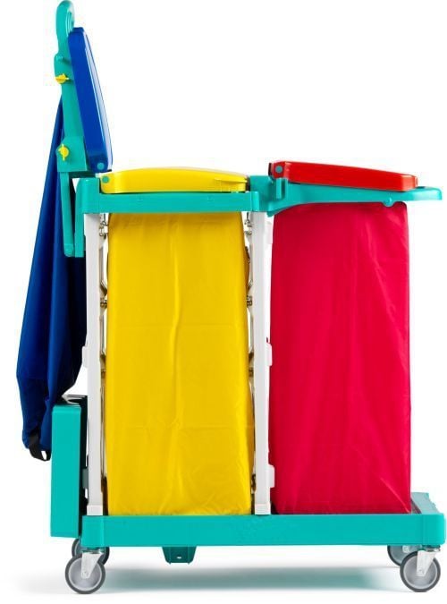 Chariot de tri des déchets pliable à 3 sacs compact