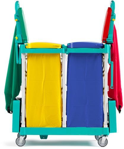 Chariot de tri des déchets pliant 4 sacs