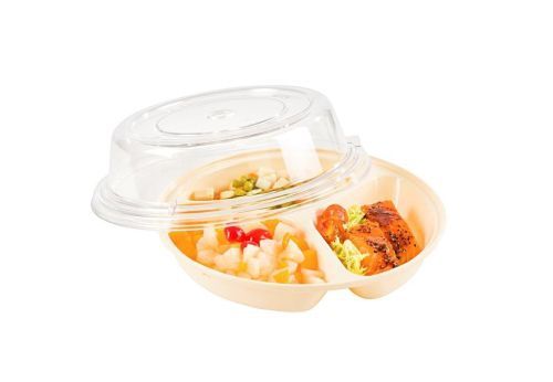 Cloche pour assiette à 3 compartiments