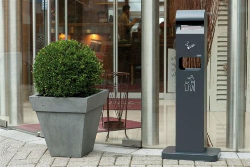 Cendrier sur poubelle – Collecteur de mégots et déchets pro