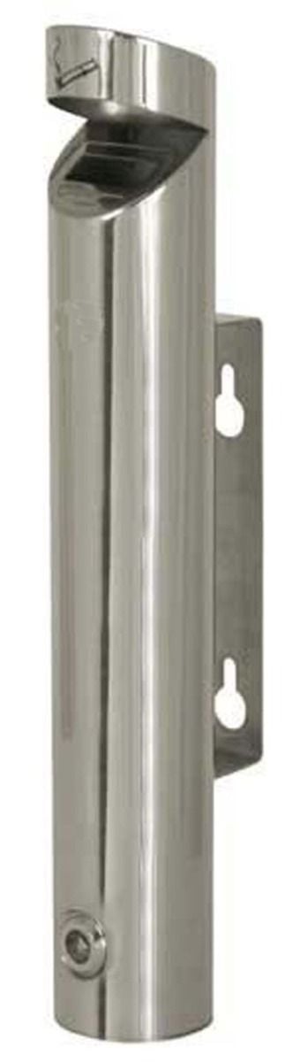 Collecteur pour mégot de cigarette en inox brillant avec couvercle