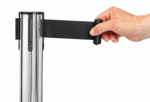 Enrouleur à sangle extensible sur pied