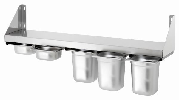 Etagère à épice inox pour 5 bacs gastro GN1/6