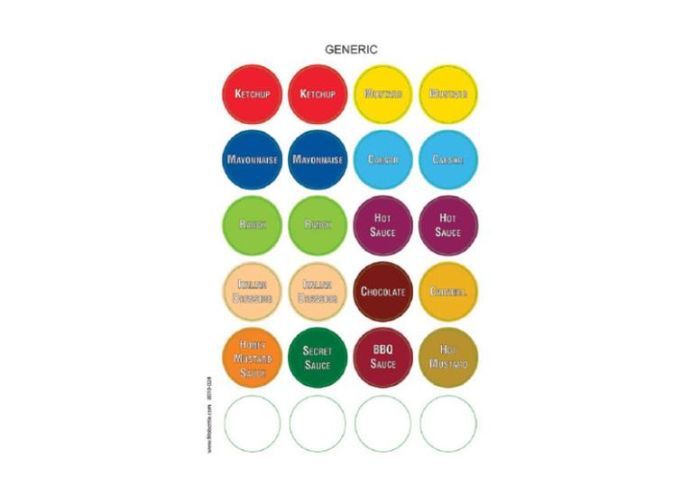 Feuilles de 24 étiquettes colorées pour bouteille FIFO