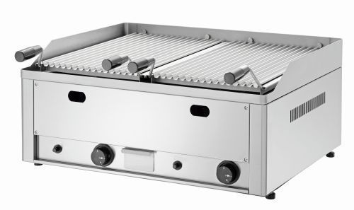 Grill gaz pierres de lave 2 zones de cuisson