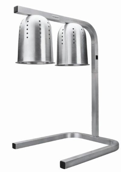 Lampe chauffe plat infrarouge à 2 têtes inox