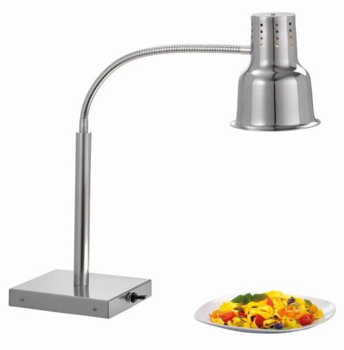 Lampe chauffe plats infrarouge sur pied en inox