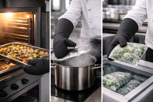 Moufle haute protection thermique en cuisine - Contre la chaleur, vapeur et froid