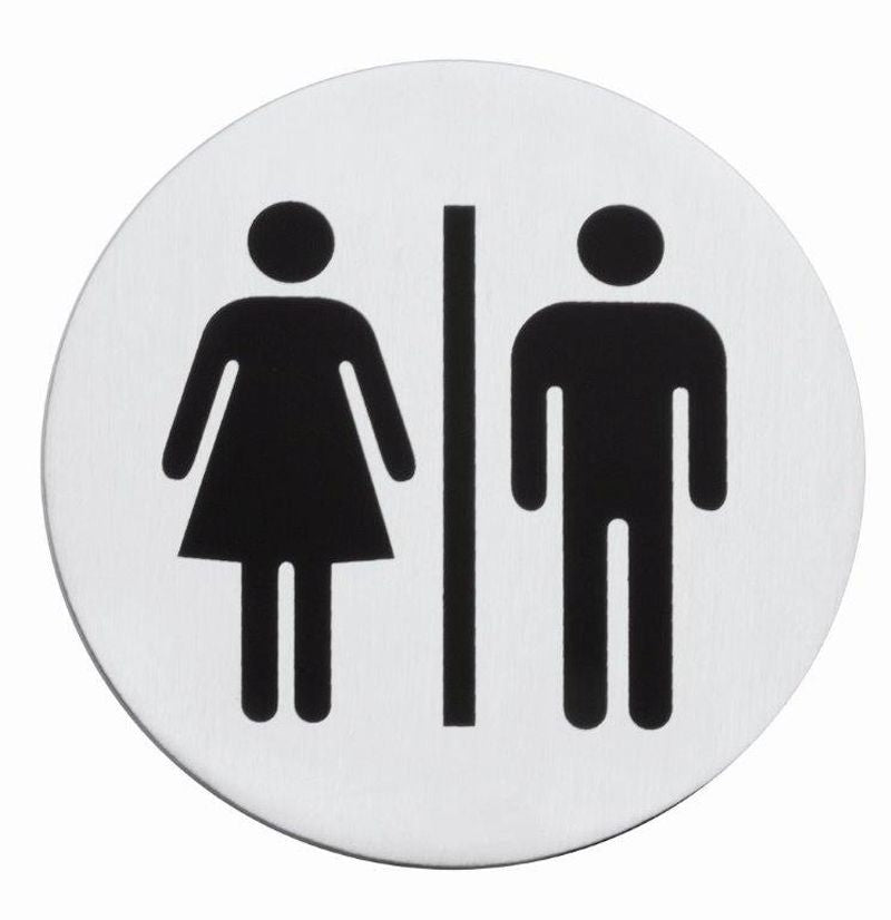 Signalétique inox WC Hommes Femmes