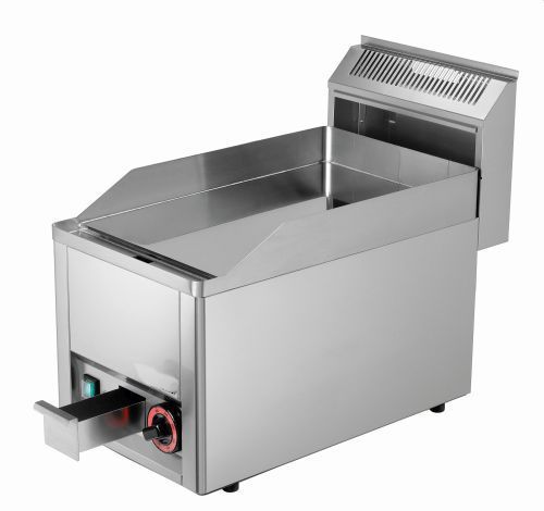 Plancha électrique inox avec bac collecteur de graisse