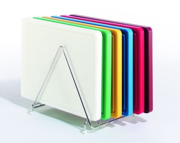 Planches à découper colorées sur support