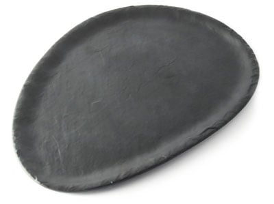 Plat ovale mélamine noir mat