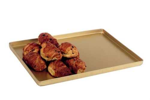 Plateau aluminium 600 X 400 doré pour viennoiseries