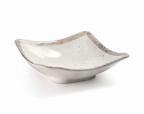 Plateau carré en mélamine avec liseré beige