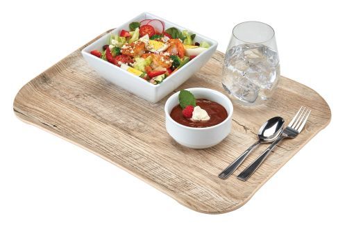Plateau de service haut de gamme effet bois clair