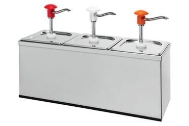 Pompe à sauce gastronorme GN 1/6 - 3 distributeurs
