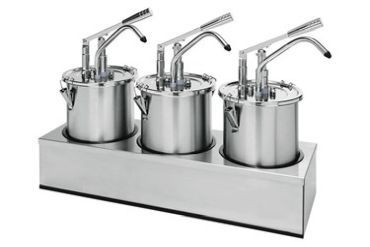 Pompe à sauce haute qualité en inox - 3 têtes de distribution