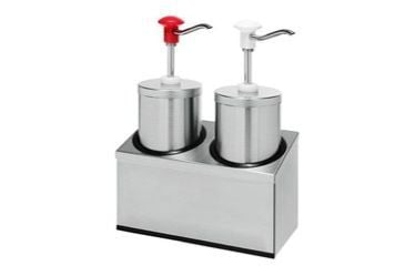 Pompe à sauce inox à 2 distributeurs