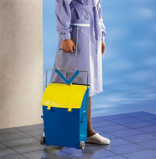 Poubelle à couvercle automatique à double poignée