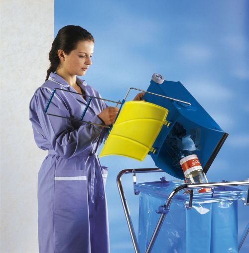 Poubelle à couvercle automatique à vidange facile