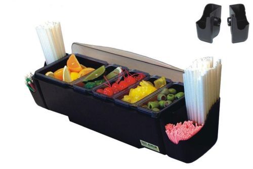 Présentoir à 5 bacs et supports pailles