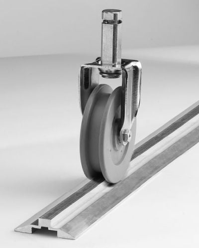 Roue à gorge pour rayonnage mobile sur rail