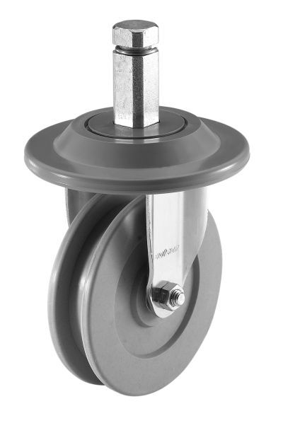 Roue à gorge pour rayonnage mobile