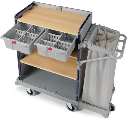 Chariot hôtelier avec tiroirs compartimentés