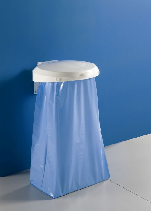 Support mural poubelle 1 compartiment avec couvercle