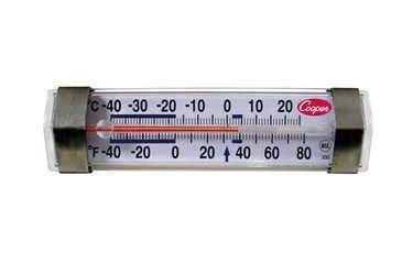 Thermomètre horizontal avec tube en verre