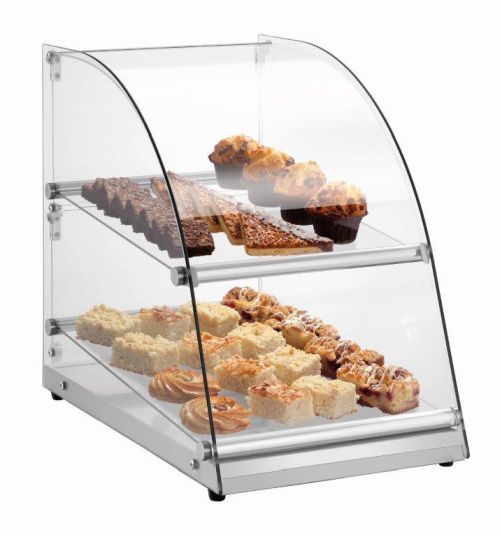 Vitrine de présentation à 2 niveaux fixes